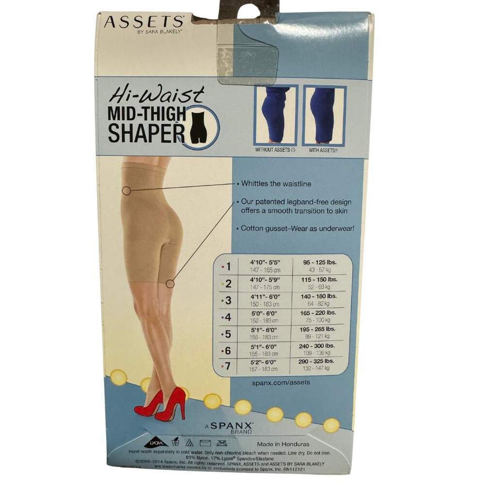 ASSETS BY SPANX High Waist Mid-Thigh Shaper Control Top Shorts Size 2 (S 4-6) - Picture 4 of 5